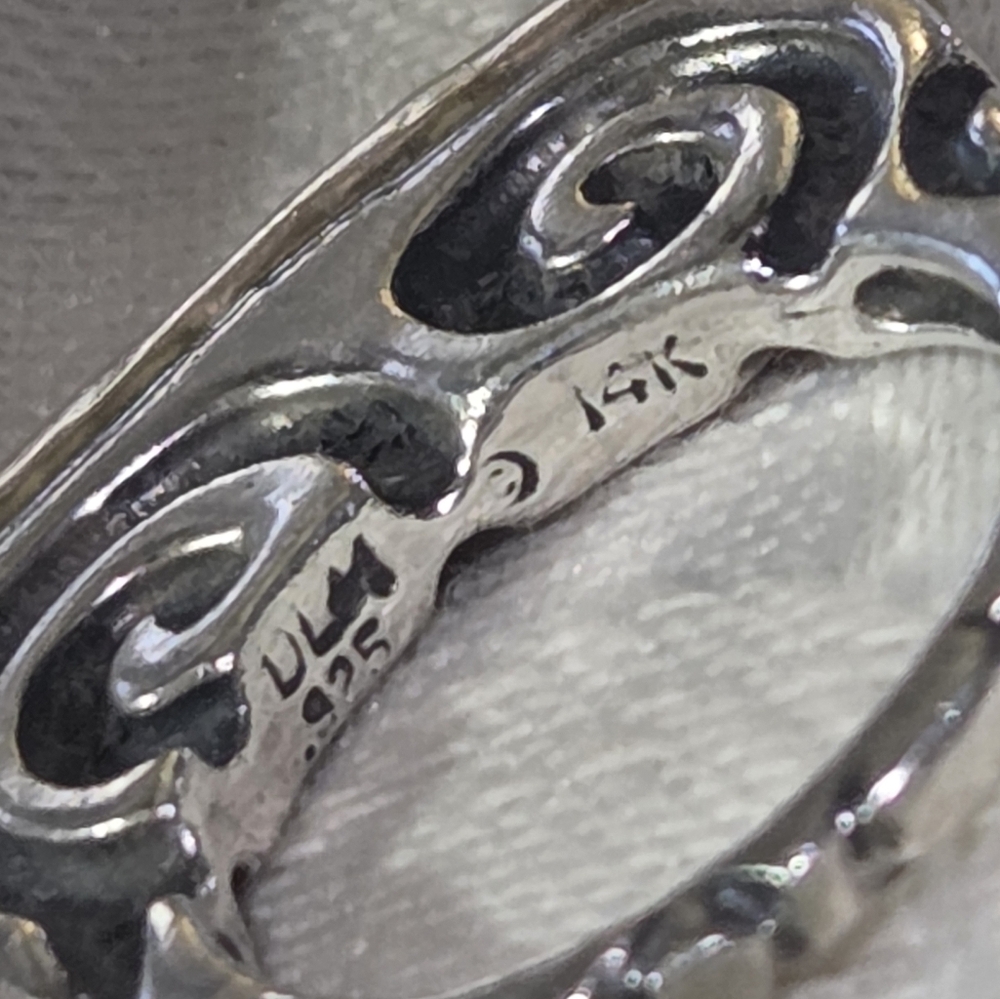 Dian Malouf Set of 3 Stack Rings, SS & 14k, Size 5.25 - Picture 13 of 16